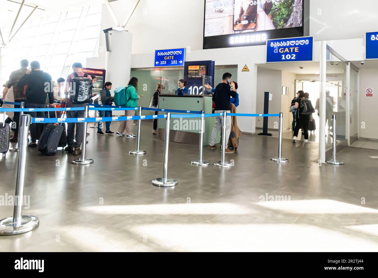 Passengers at the gates at Tbilisi International Airport, TBS, Tbilisi