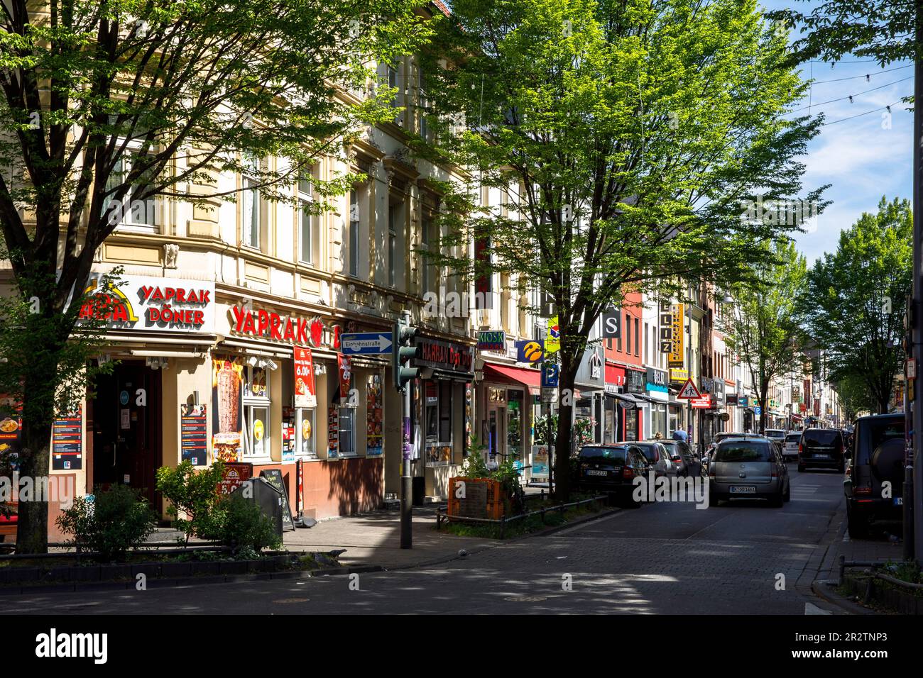 the Keup street with many Turkish shops and restaurants in the district of Muelheim, Cologne