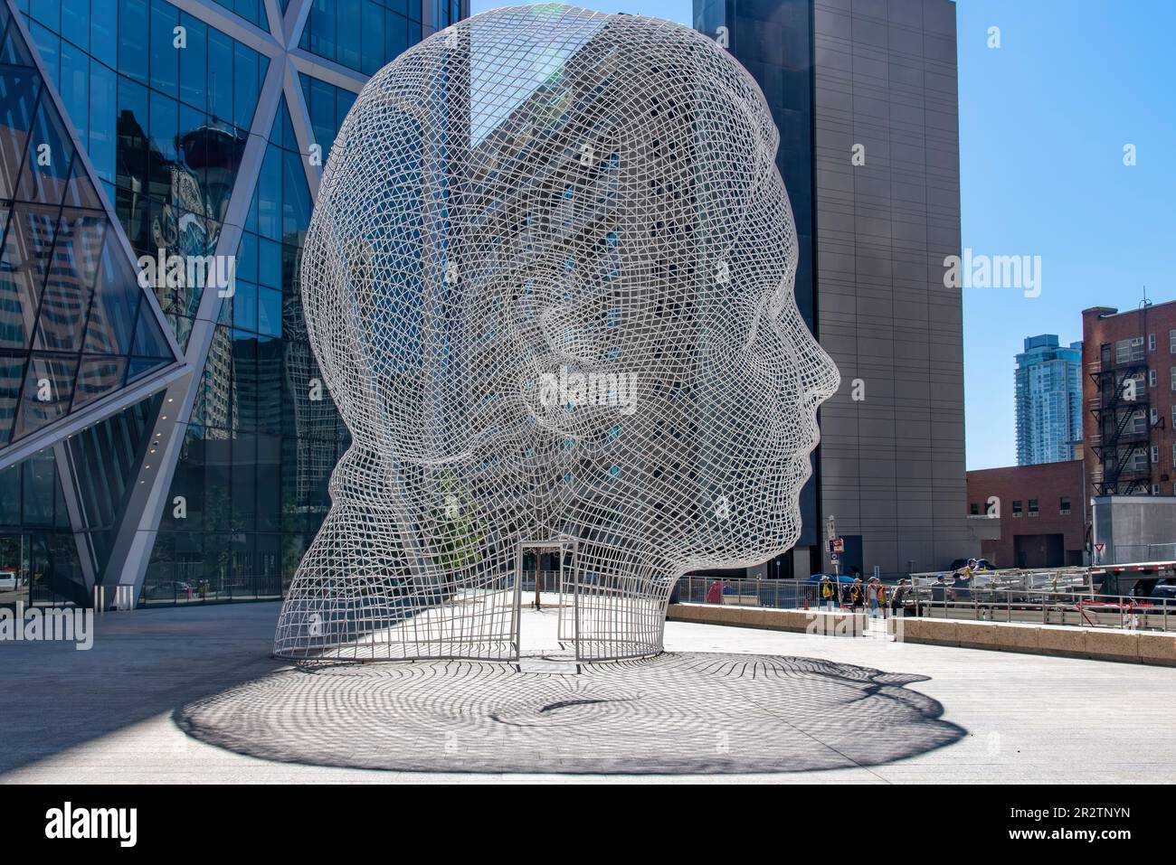 Calgary, AB, CanadaAugust 2022; Side view of Wonderland Sculpture, a