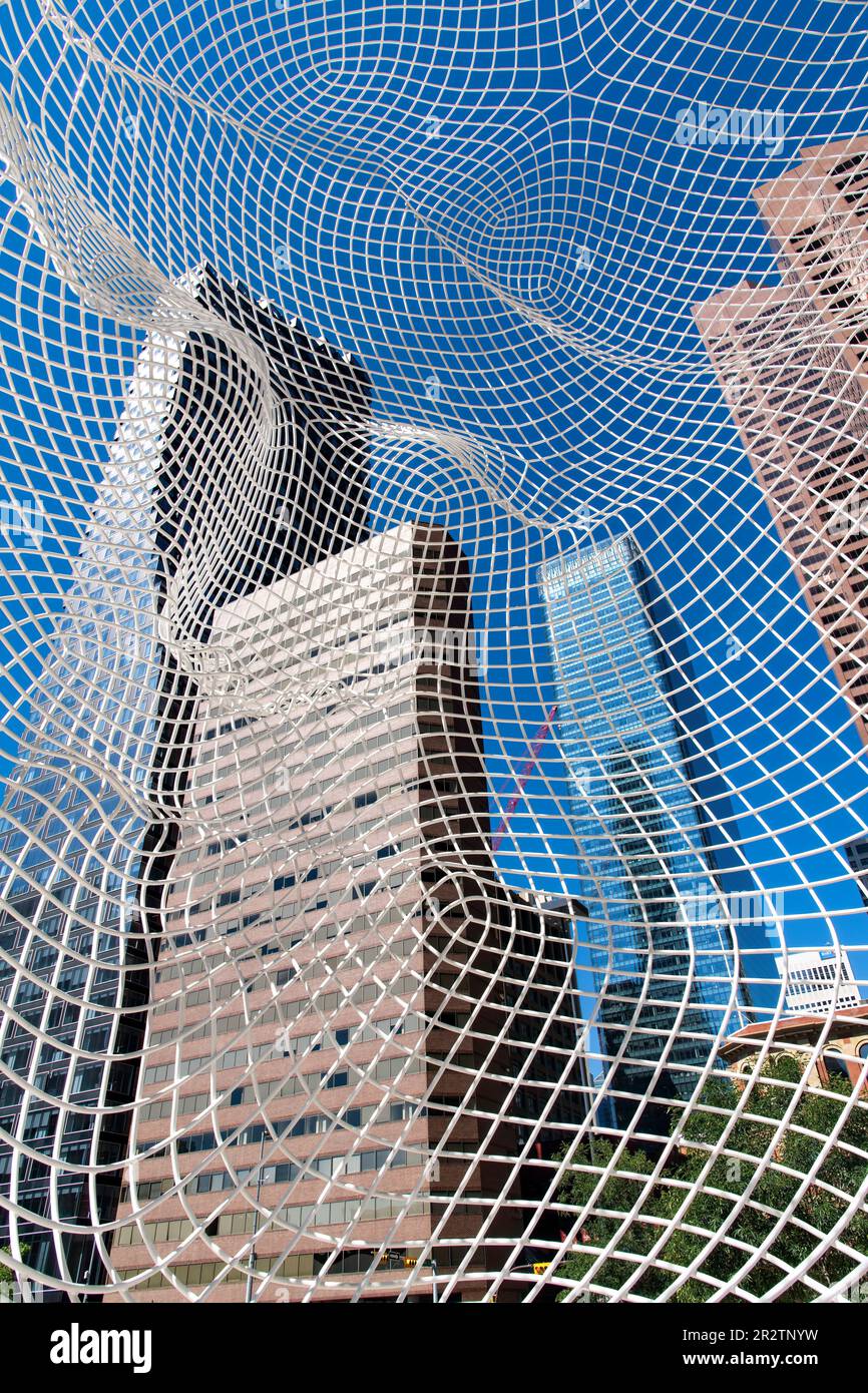 Calgary, AB, CanadaAugust 2022; Look through the wire mesh of