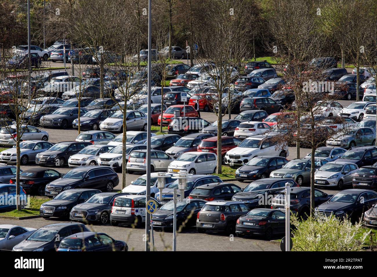 Germany, Cologne, Park and Ride car park Weiden-West at the Aachener Street in the district Weiden. Deutschland, Koeln, Park and Ride Parkplatz Weiden Stock Photo