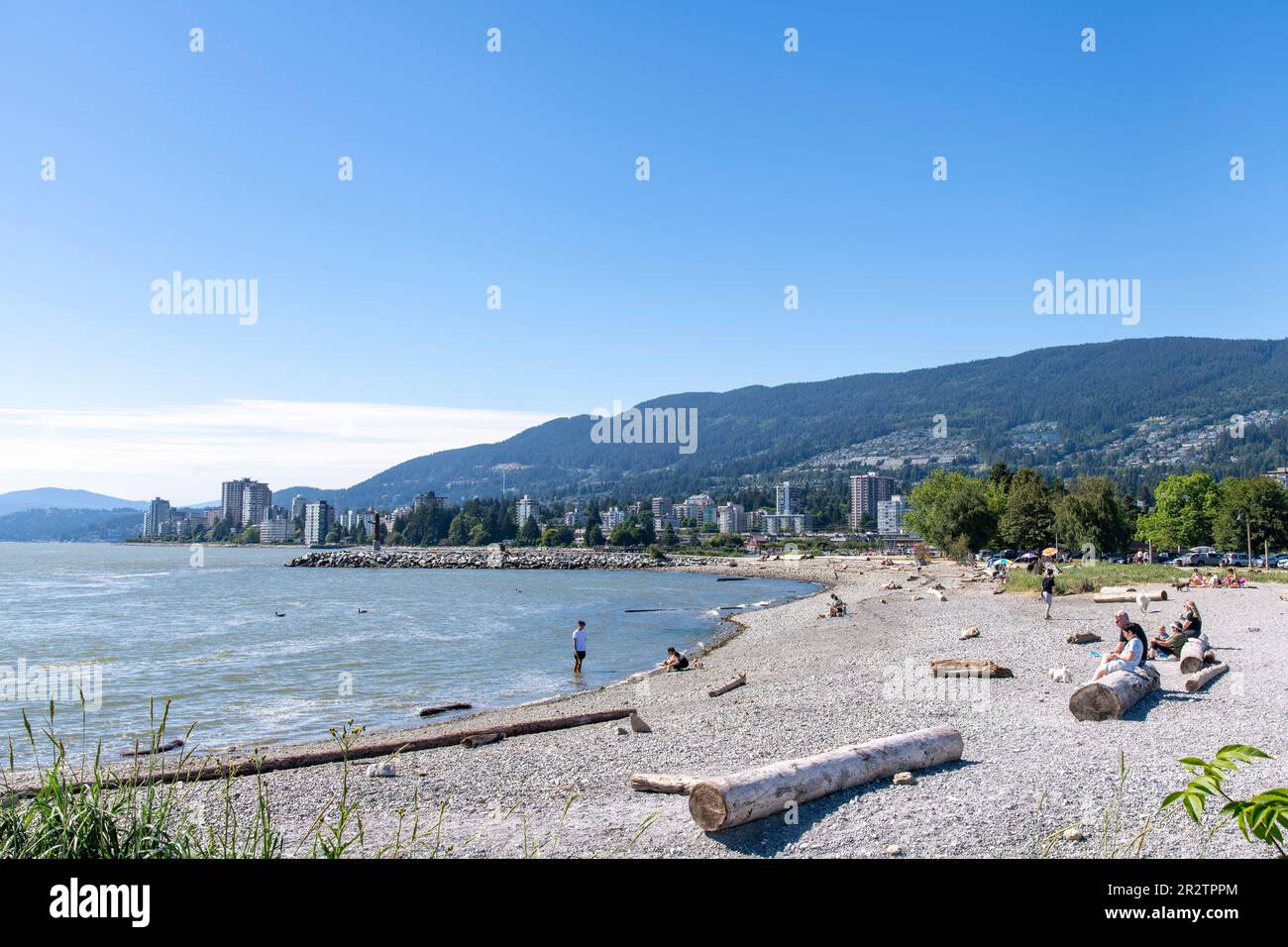 Vancouver, BC, Canada August 2022; Panoramic view over the Ambleside