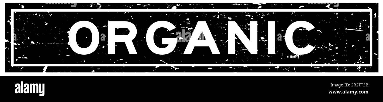Grunge black organic word square rubber seal stamp on white background ...