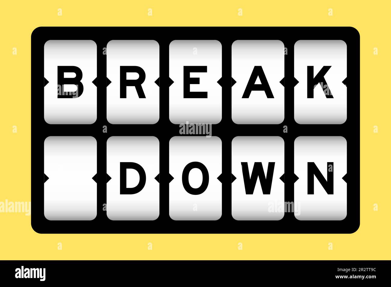 Black color in word break down on slot banner with yellow color