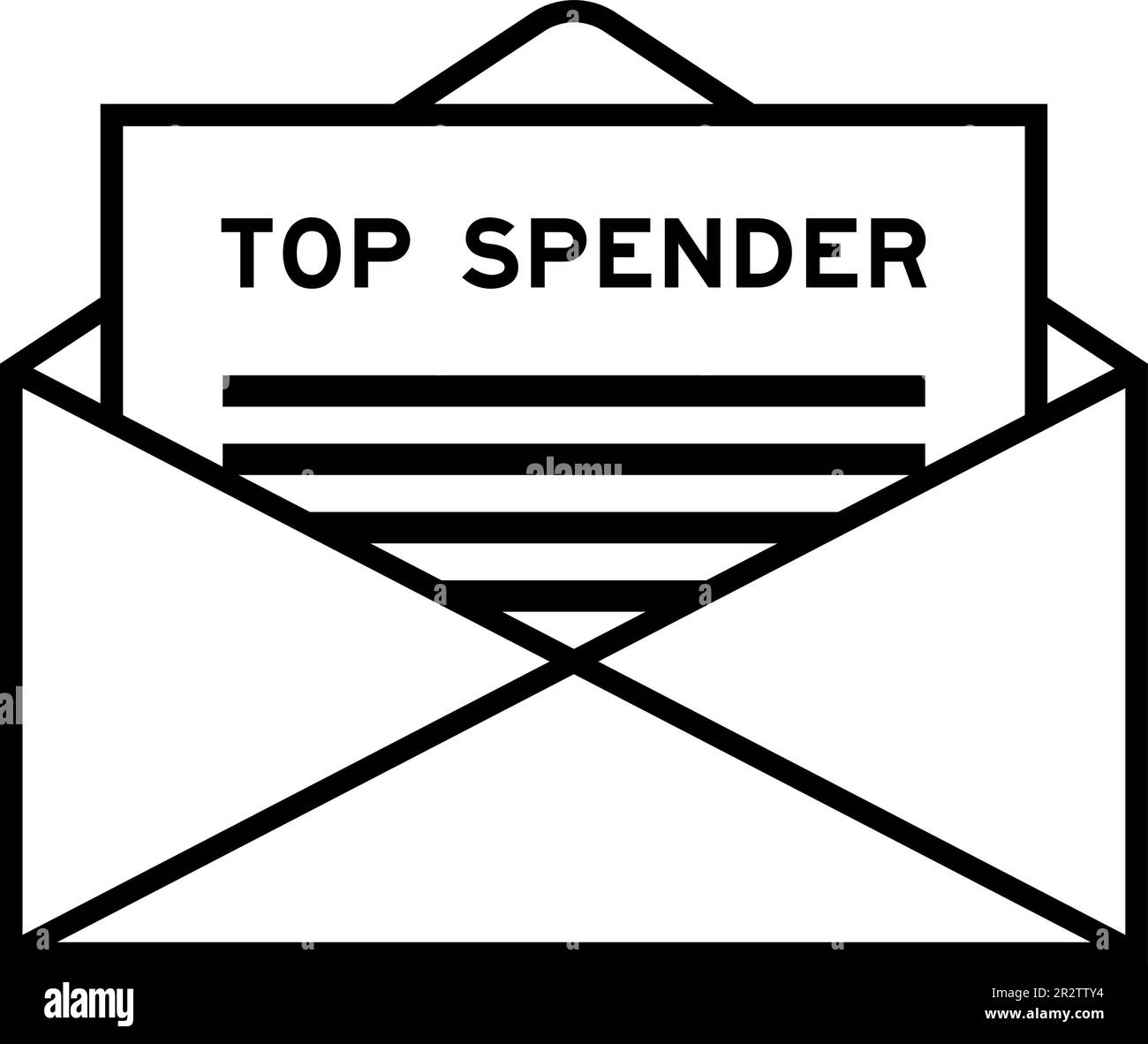 Envelope and letter sign with word top spender as the headline Stock Vector