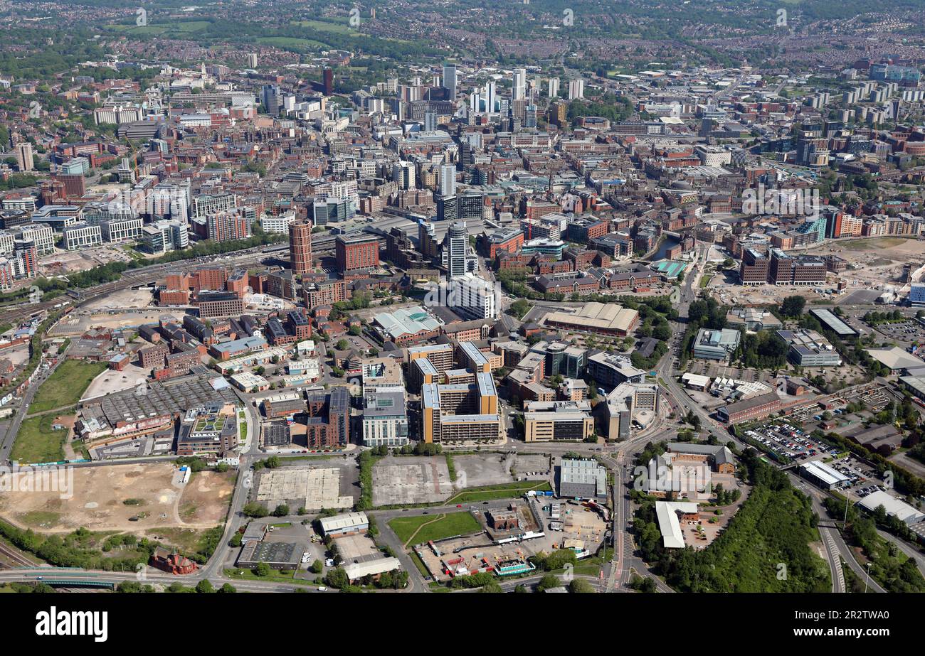aerial view of a city centre Stock Photo