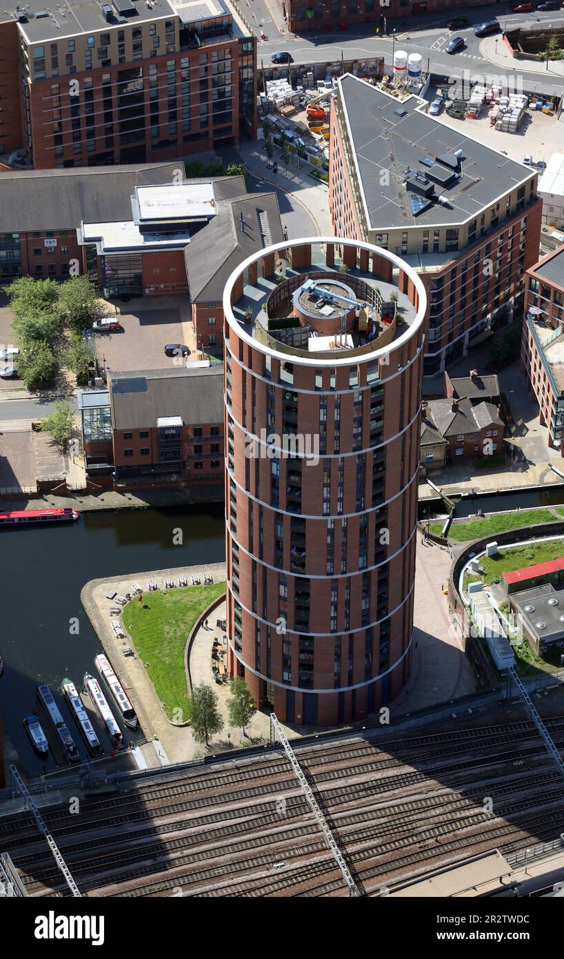 aerial view of Candle House apartment building, Leeds, West Yorkshire
