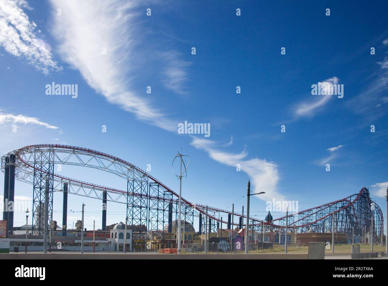 blackpool pleasure gardens and one of the many roller coasters on the lancashire coast Stock Photo