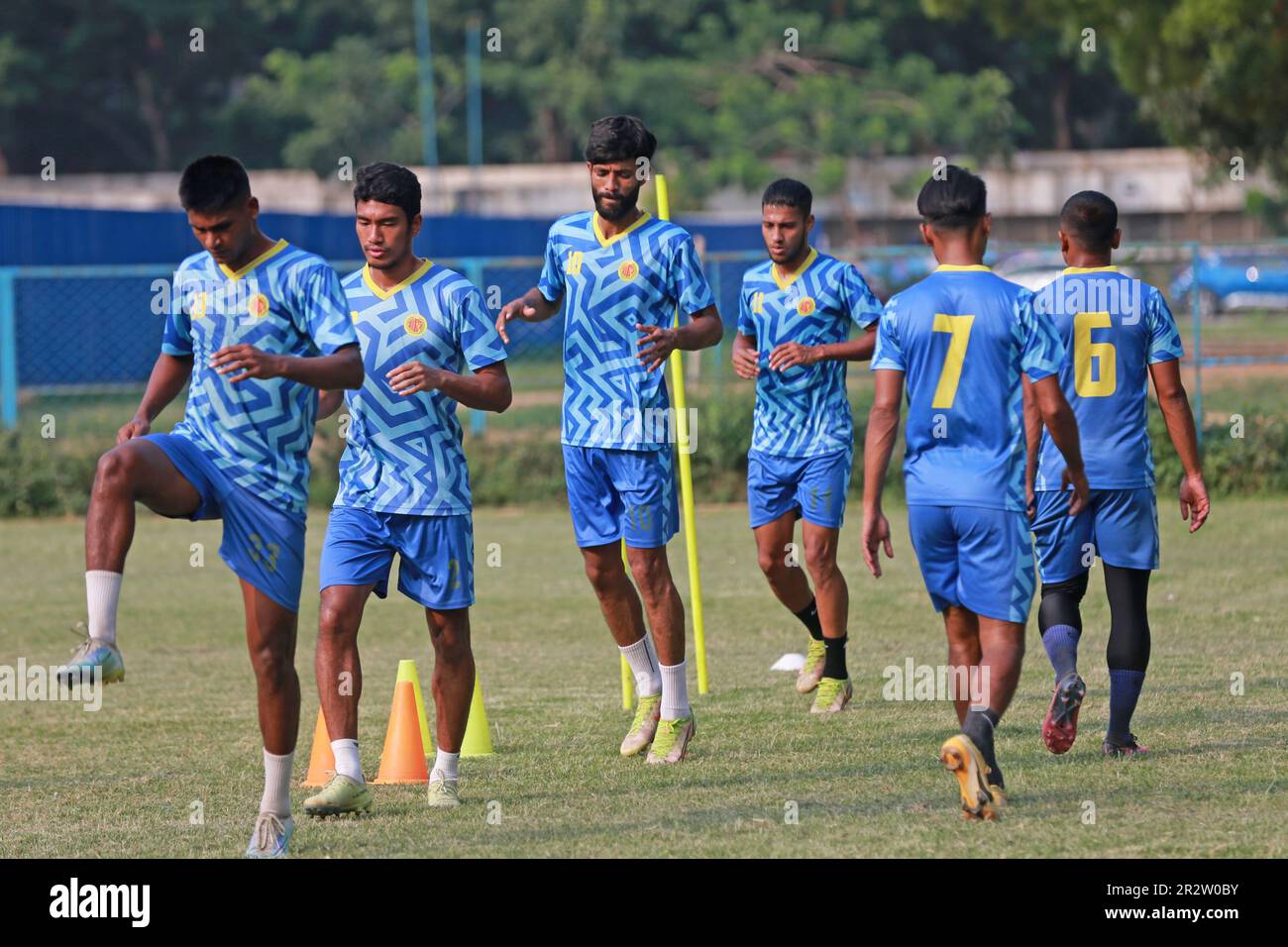 Abahani Ltd. footballers attend parctice session at club ground at ...