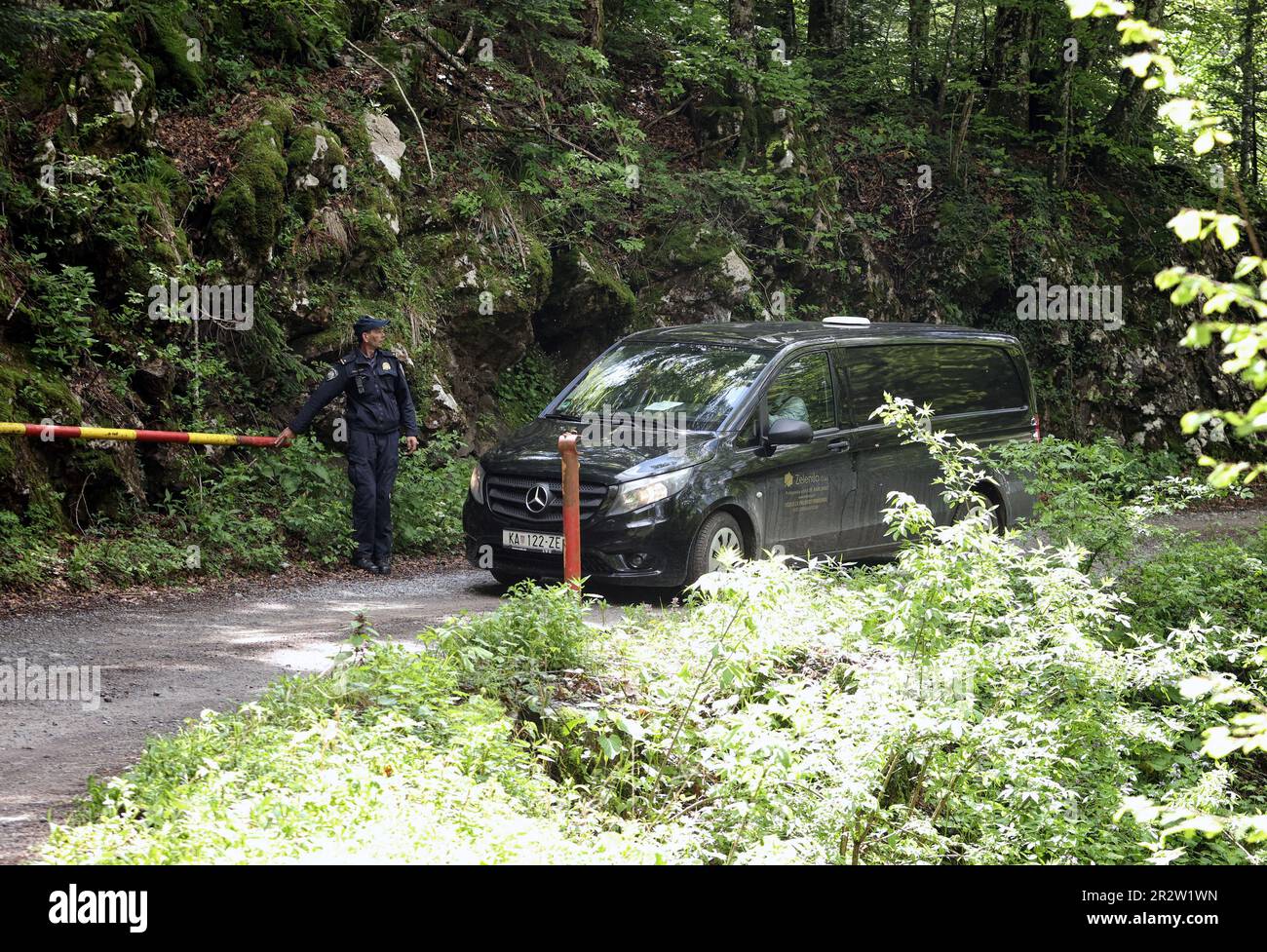 Modrus, Croatia. 21st May, 2023. Investigators leaves the crash site of ...