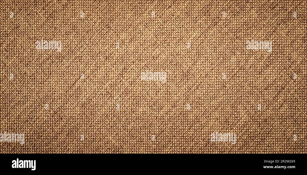 light brown burlap texture, natural linen fabric background Stock Photo