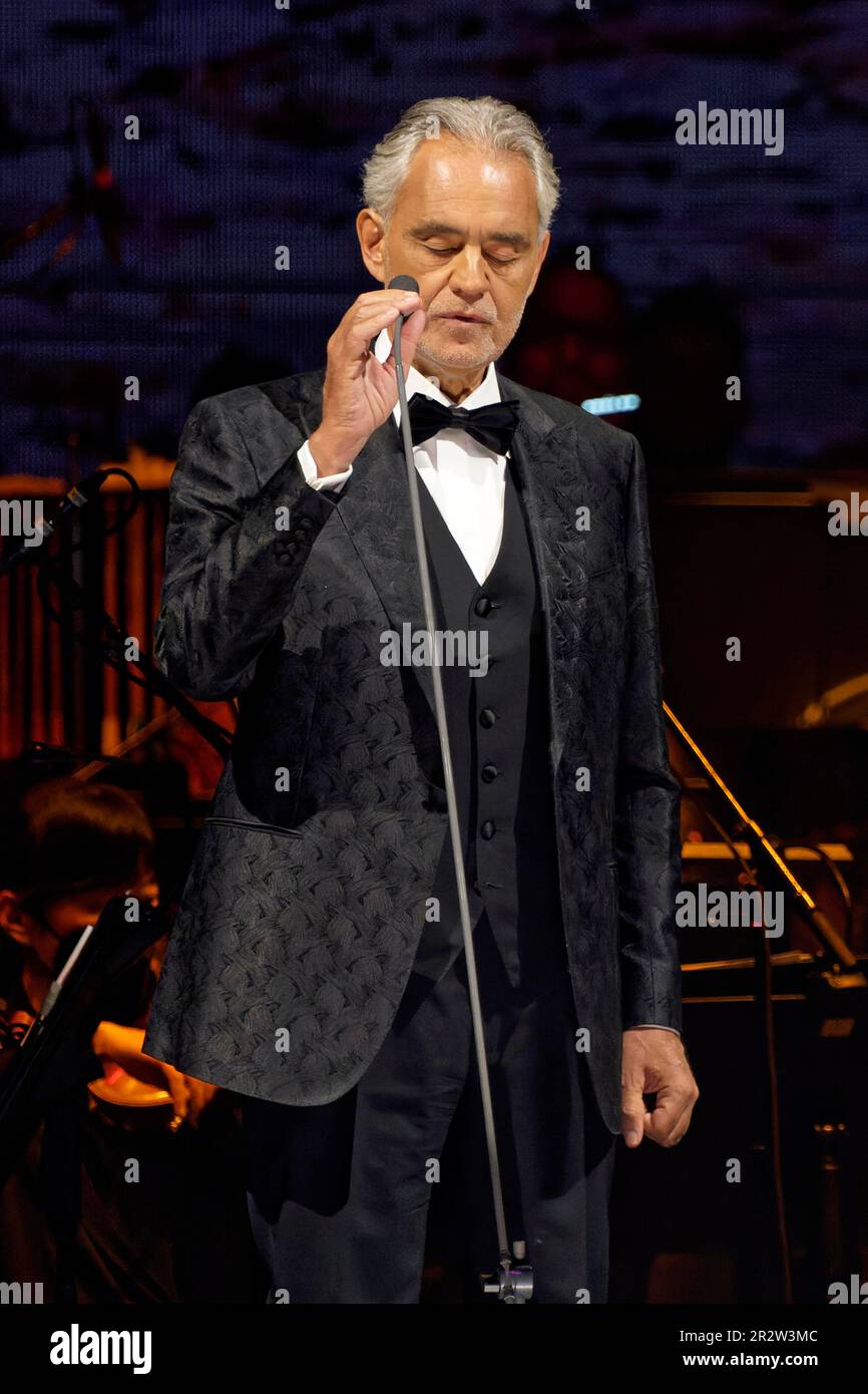 Andrea Bocelli performs on Saturday, May 20, 2023, at the Allstate ...