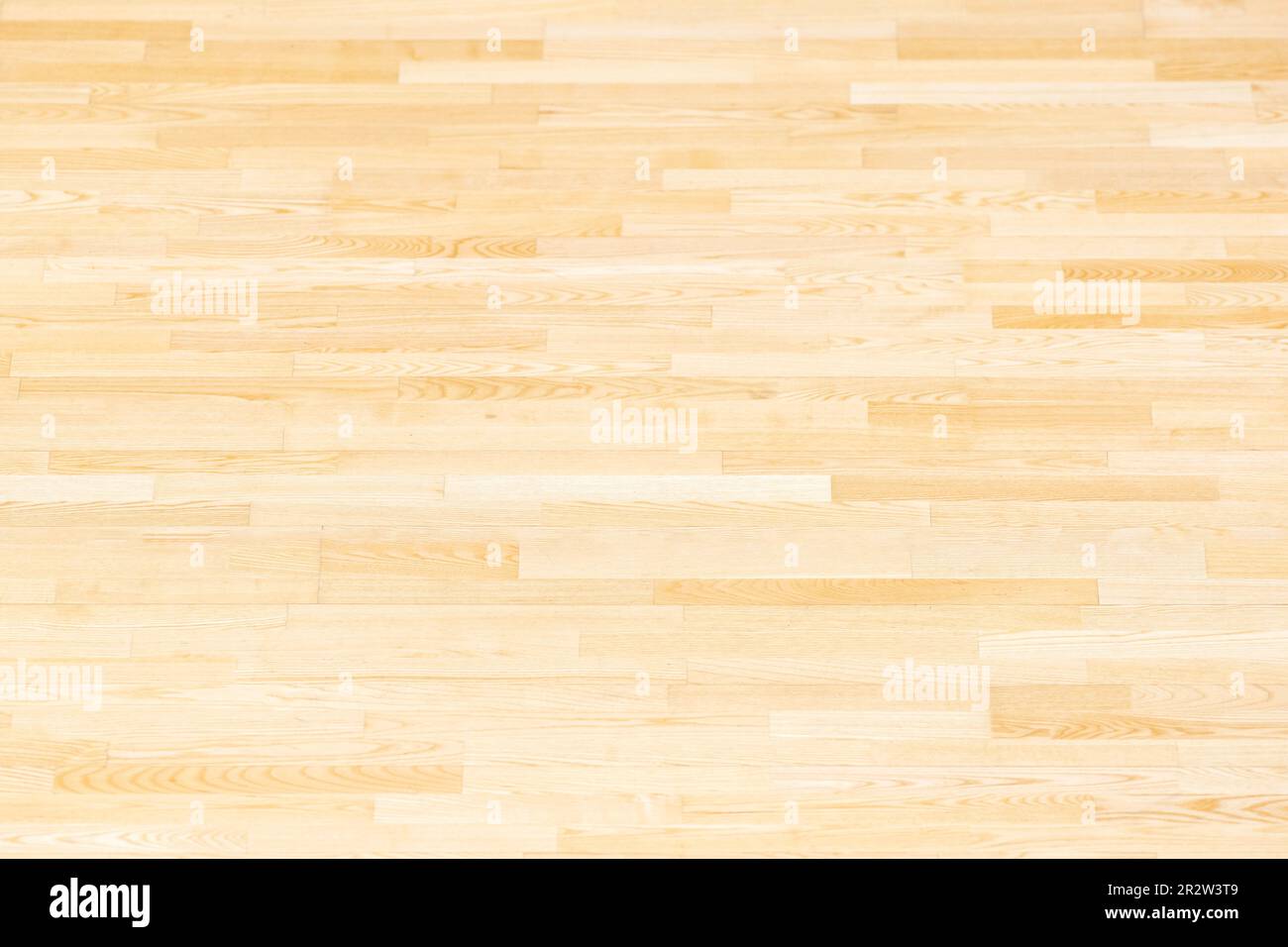 iWooden floor  basketball, badminton, futsal, handball, volleyball, football, soccer court. Wooden floor of sports hall with marking red lines on wood Stock Photo