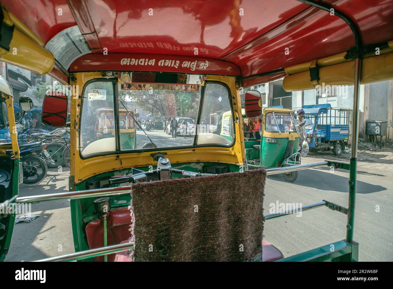 01 17 2017 View from an auto rickshaw on the street inOld Part of