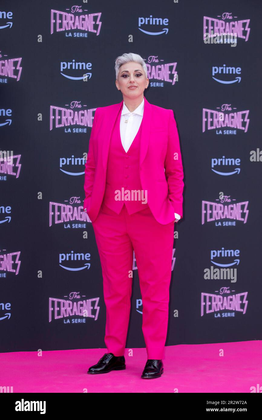 MILANO, ITALY, MAY 17: Lawyer and activist Cathy La Torre attends the premiere of the Amazon Prime Video tv series The Ferragnez at Arco della Pace, M Stock Photo