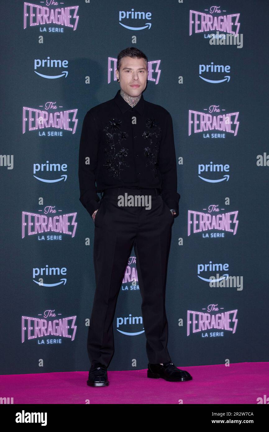 MILANO, ITALY, MAY 17: Fedez attends the premiere of the Amazon Prime Video tv series The Ferragnez at Arco della Pace, Milan, 17 May 2023. Stock Photo