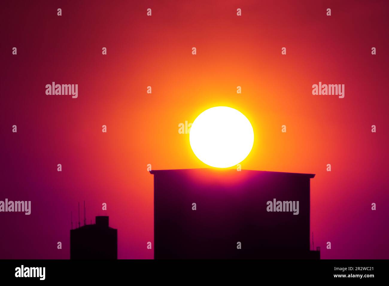 The sunset looking towards lower Manhattan from Williamsburg, Brooklyn