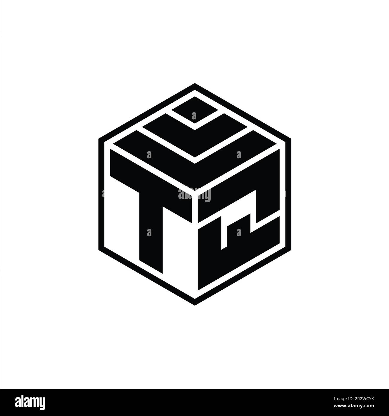 TQ Logo monogram with hexagon geometric shape isolated outline design ...