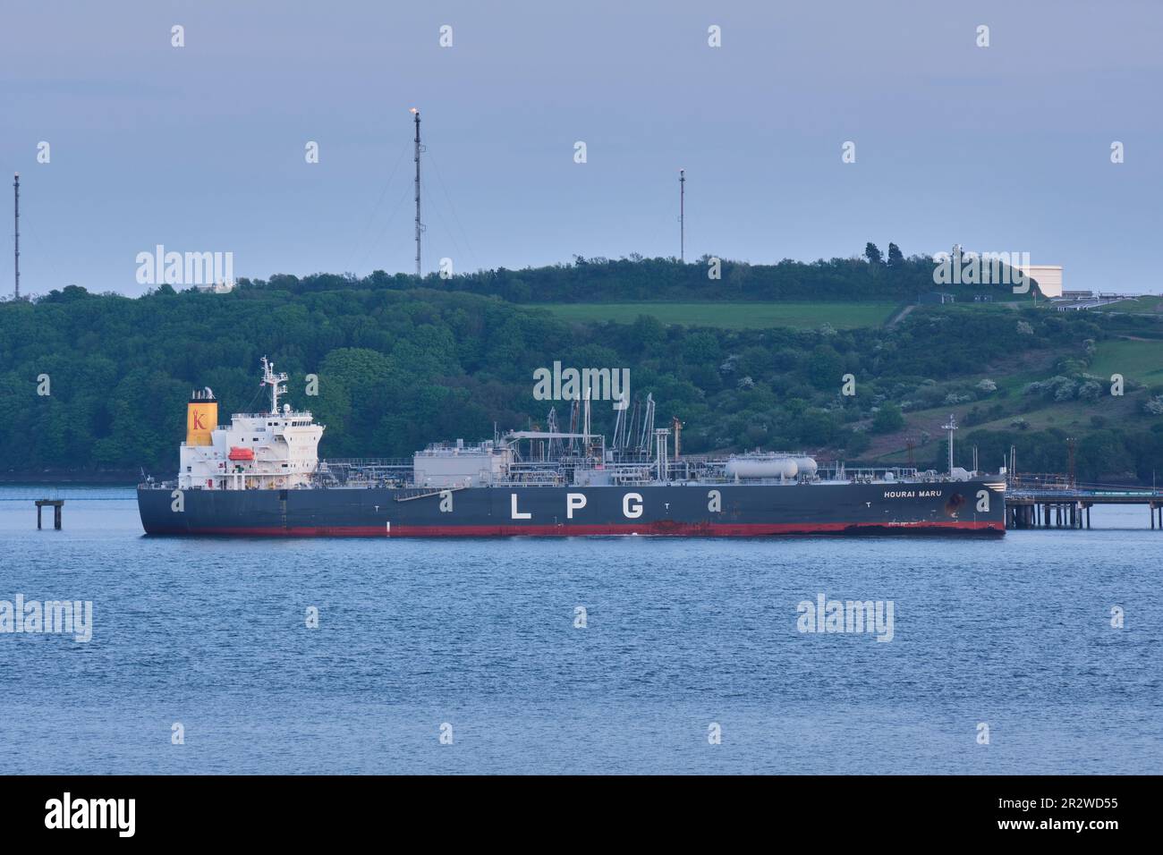 Hourai Maru Liquid Petroluem Gas container ship, docked at the Pembroke