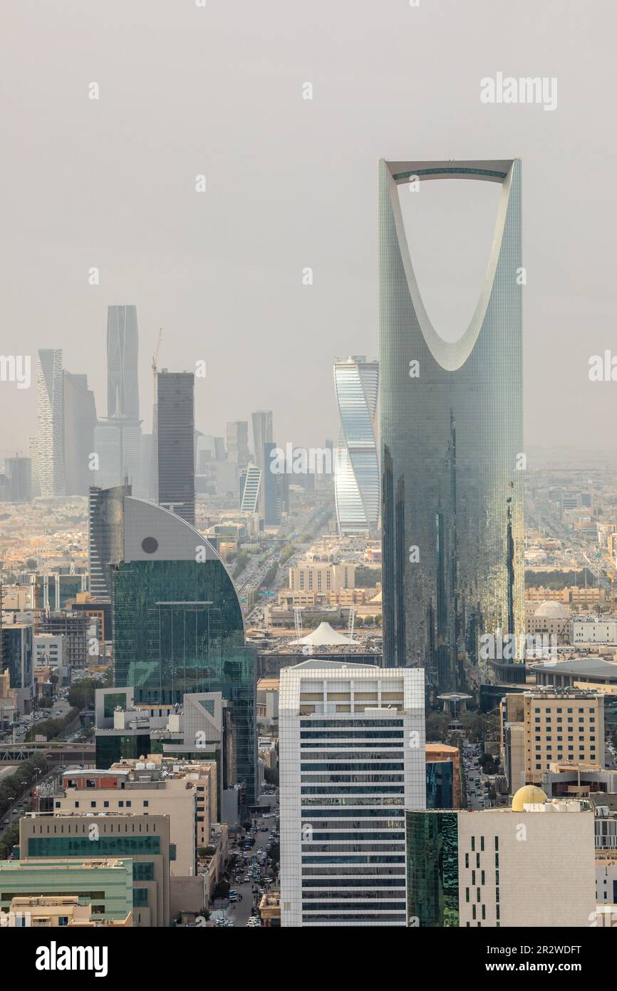Aerial panorama of downtown of Riyadh city, Al Riyadh, Saudi Arabia