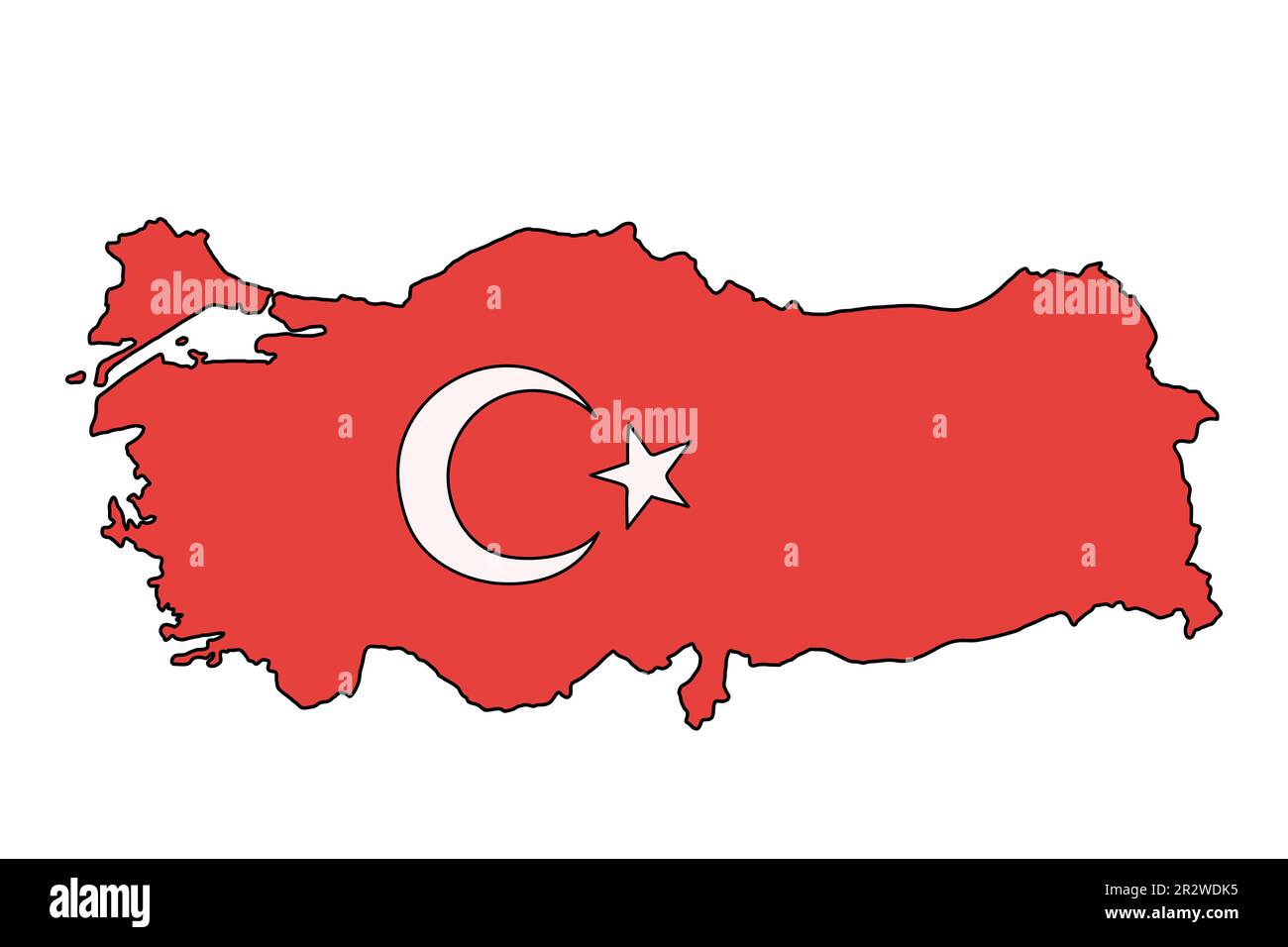 Map of Turkey country with national emblem. Vector illustration.  Stock Vector