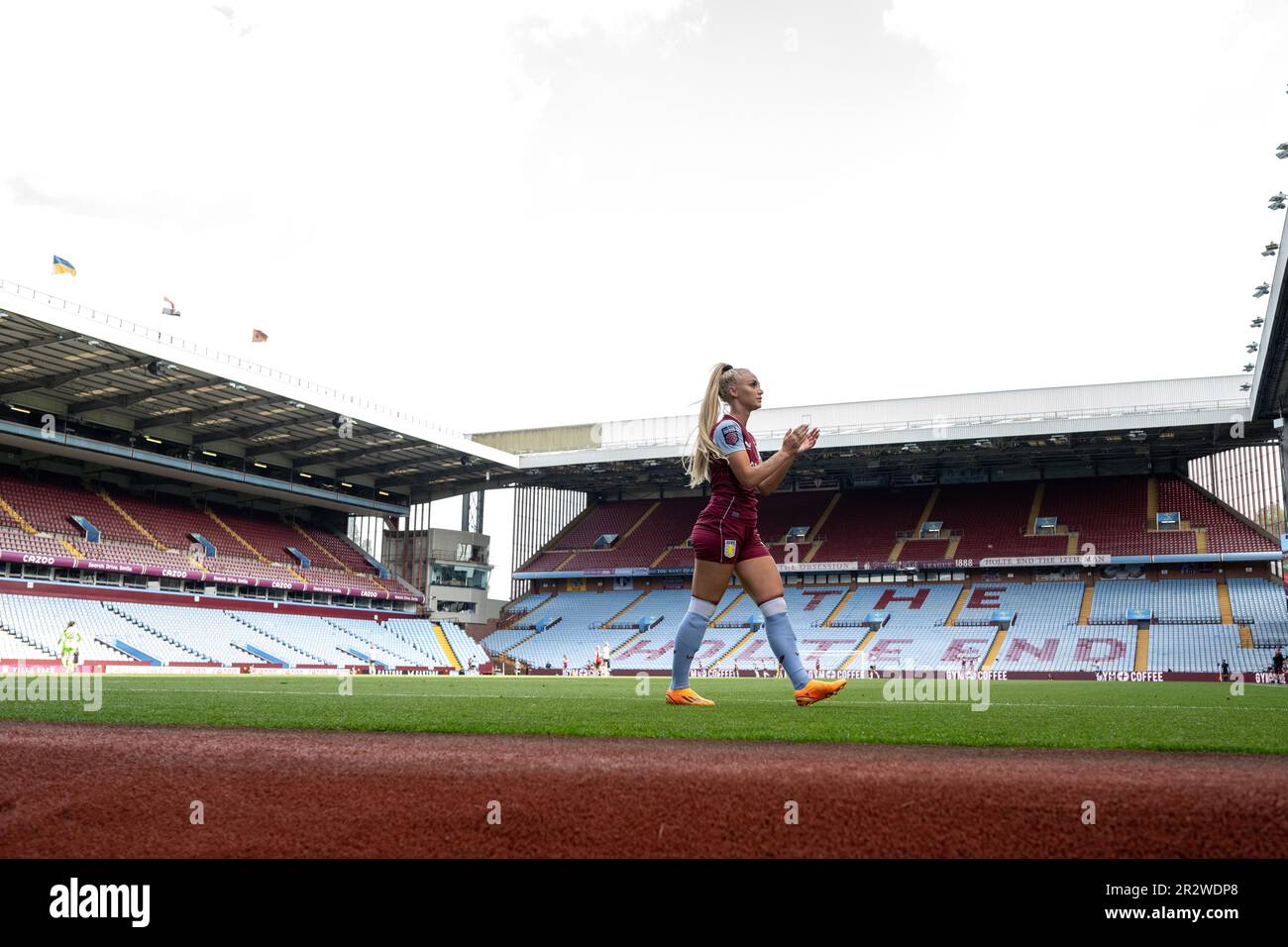 Birmingham, UK. 21st May 2023.   Alisha Lehmann of Aston Villa during the WomenÕs Super League match between Aston Villa and Liverpool at Villa Park in Birmingham on 21st May 2023. This image may only be used for Editorial purposes. Editorial use only.  Credit: Ashley Crowden/Alamy Live News Stock Photo