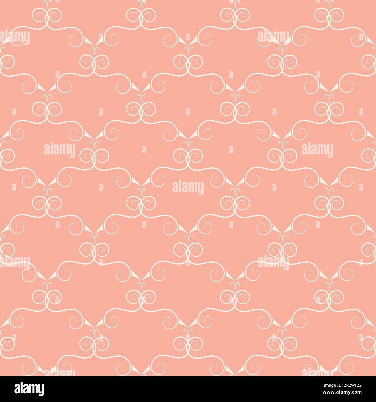 Pink ogee decorative vector seamless pattern background with hand drawn tangled shapes. Elegant geometric stylized ornate backdrop. Ornamental lattice Stock Vector