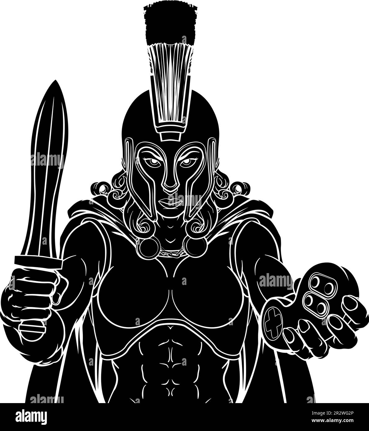 Spartan Trojan Gladiator Gamer Warrior Woman Stock Vector Image & Art