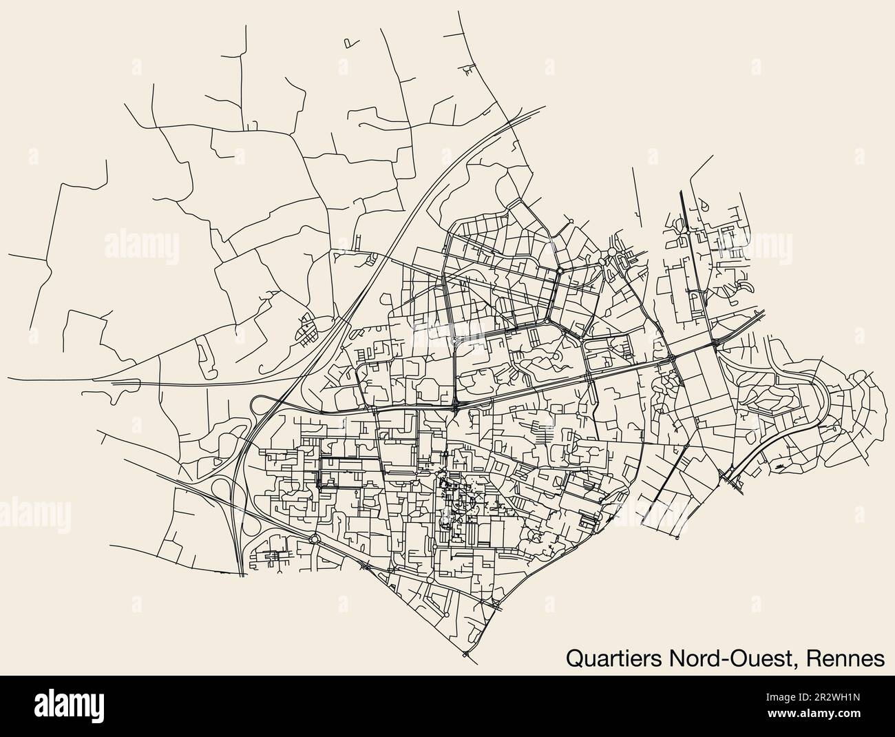 Nord ouest vector outline map hi-res stock photography and images - Alamy