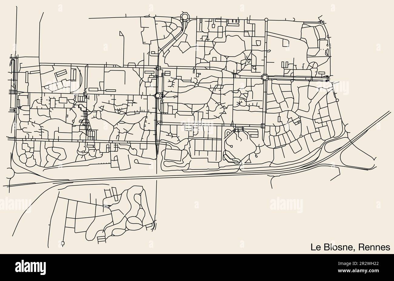 Rennes outline map hi-res stock photography and images - Alamy
