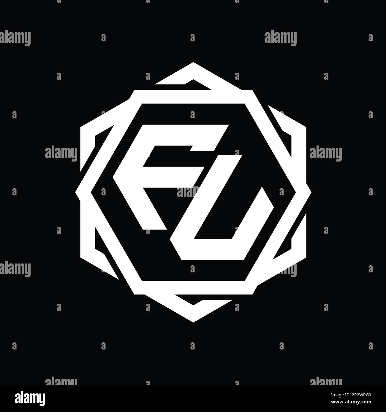 FV Logo monogram hexagon shape with geometric abstract isolated outline ...