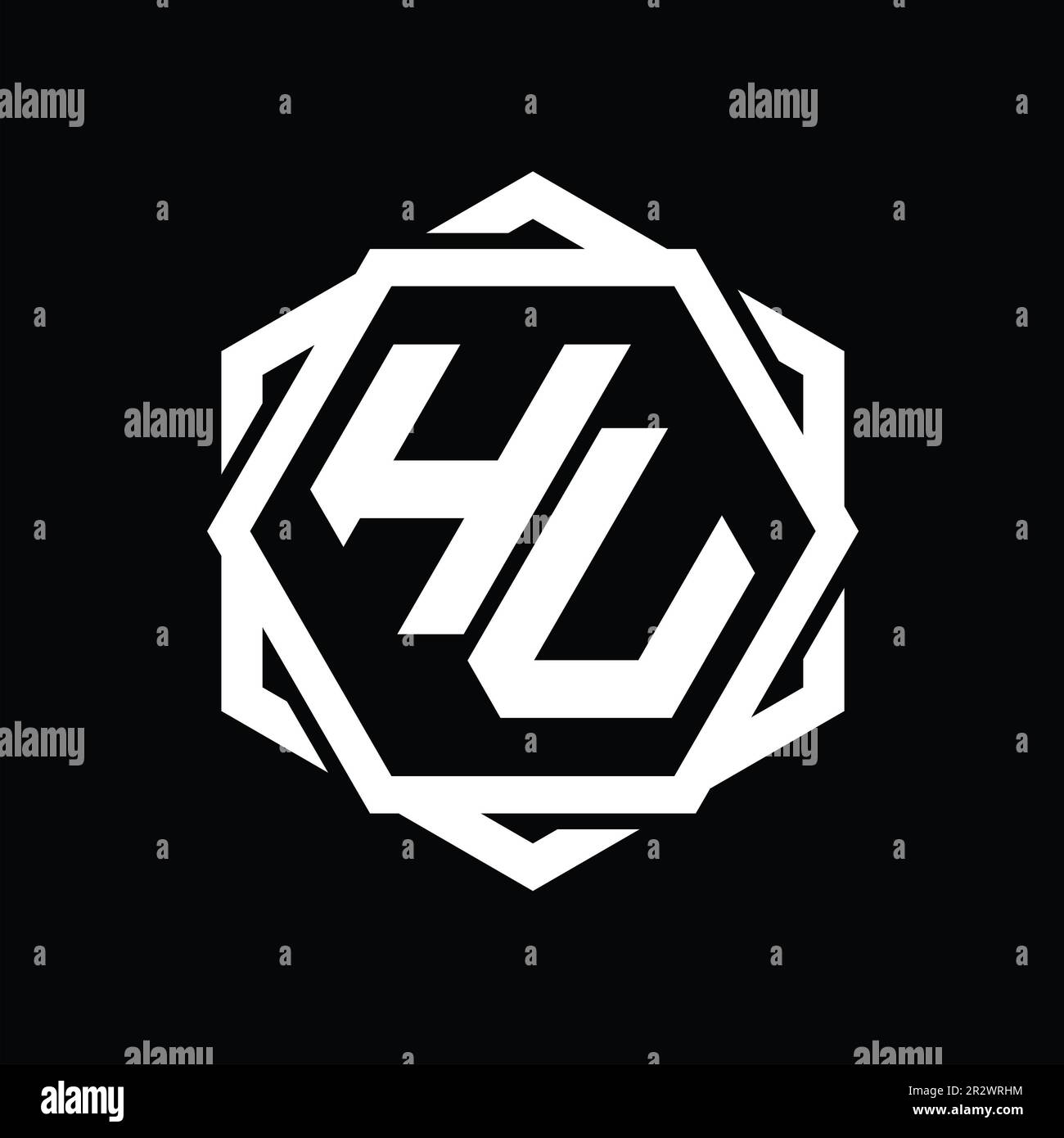 HV Logo monogram hexagon shape with geometric abstract isolated outline ...