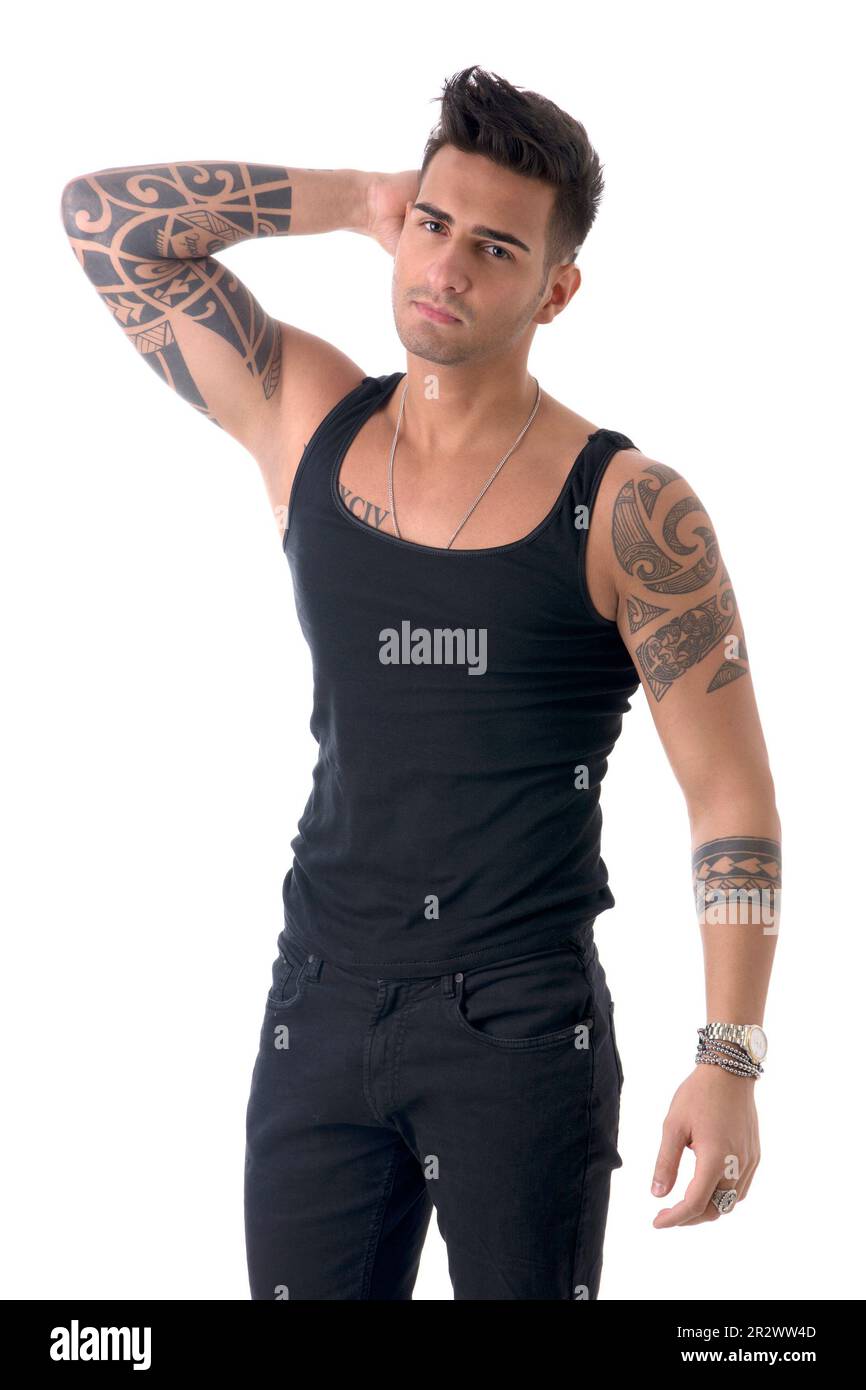 Beautiful tattooed model Cut Out Stock Images & Pictures - Alamy