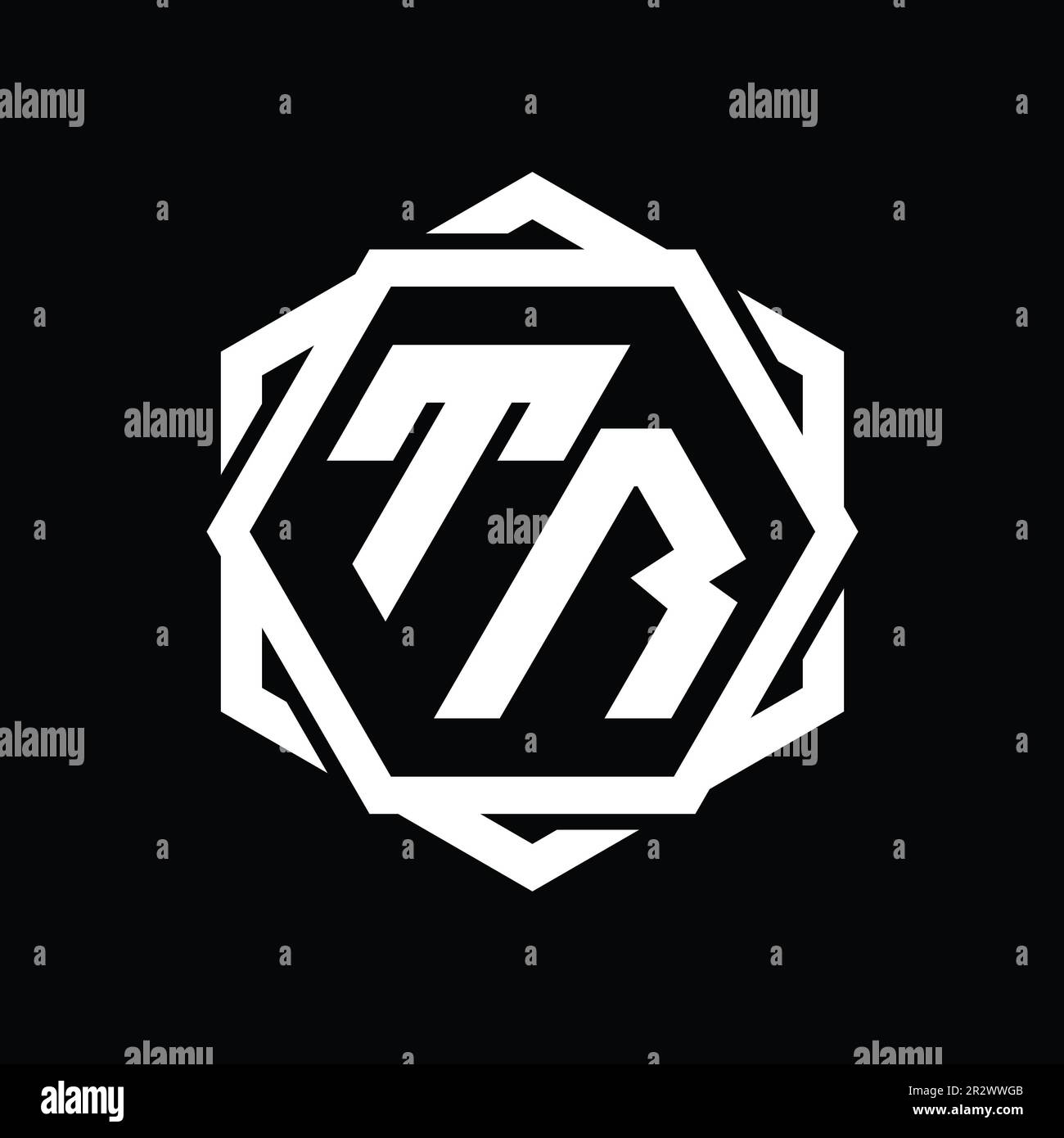 TR Logo monogram hexagon shape with geometric abstract isolated outline ...