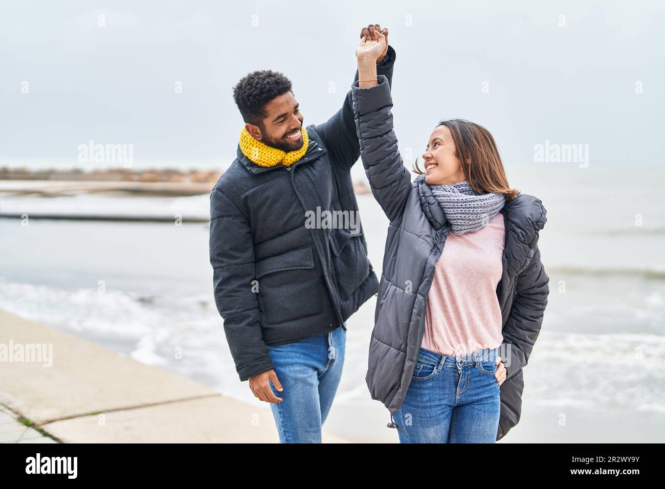 Woman dancing scarf on beach hi-res stock photography and images - Alamy