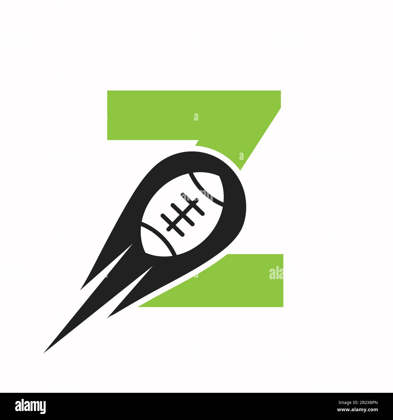 Initial Letter Z Rugby Logo, American Football Symbol Combine With
