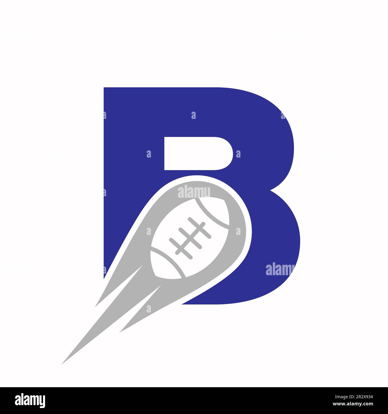 Initial Letter B Rugby Logo, American Football Symbol Combine With ...