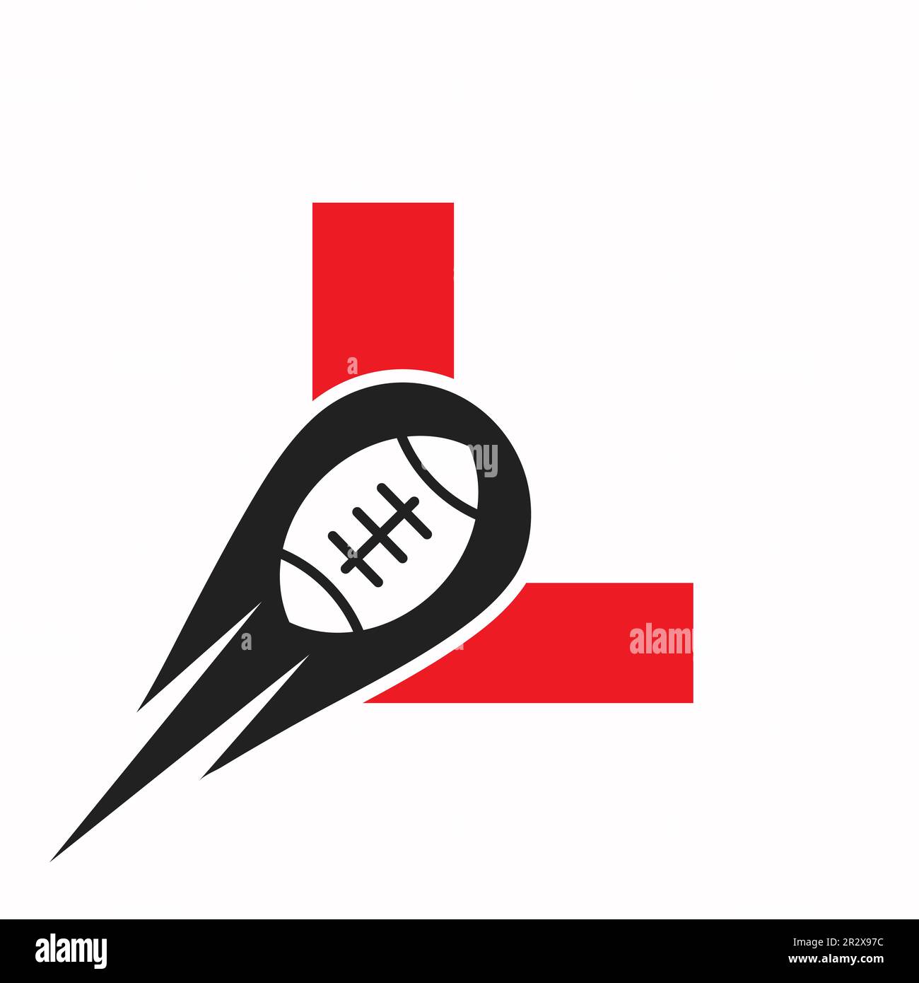 Initial Letter L Rugby Logo, American Football Symbol Combine With ...