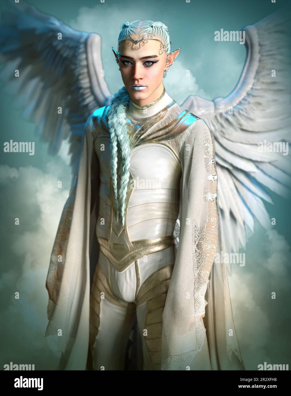 3d computer graphics of a male angel in manga style Stock Photo