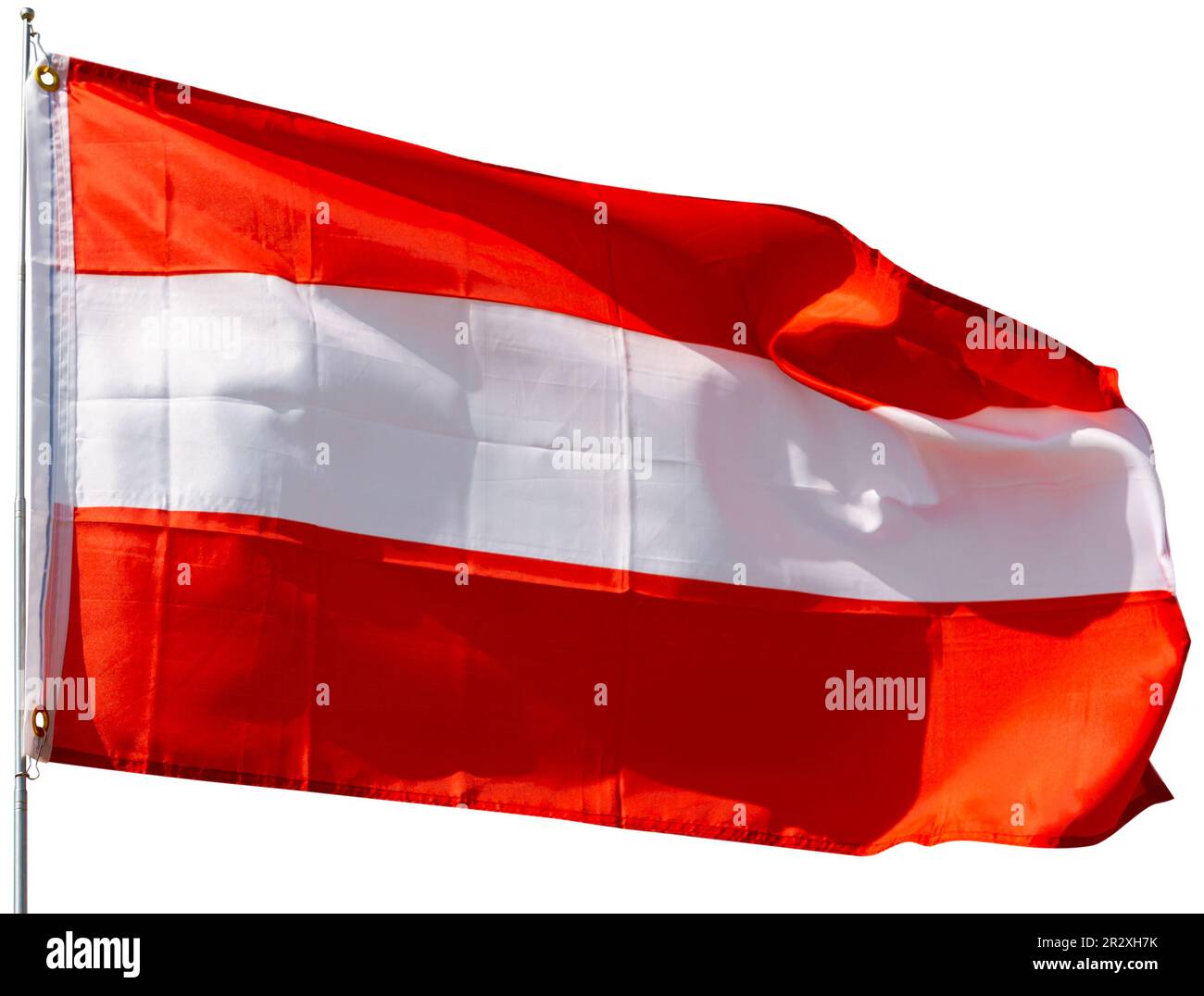 Flag of Austria waving. Isolated over white background Stock Photo - Alamy