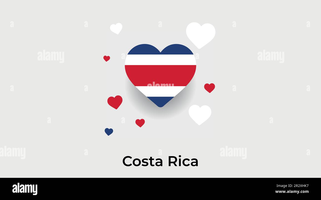 Costa Rica country heart. Love Costa Rica national flag vector