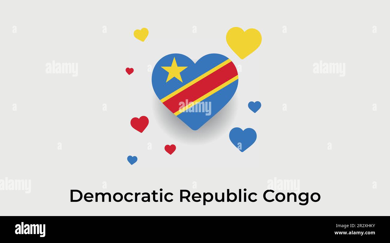 Democratic Republic Congo country heart. Love Democratic Republic Congo national flag vector illustration Stock Vector