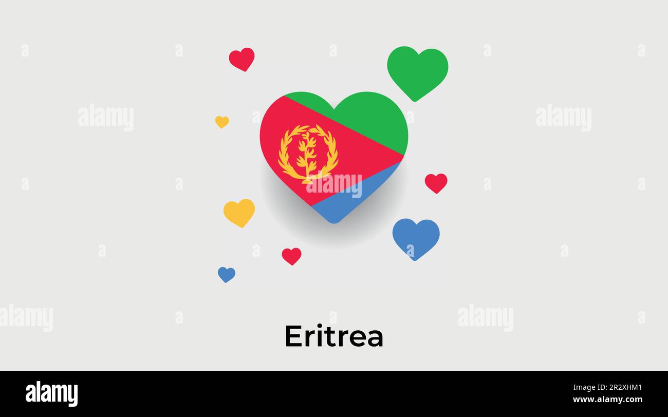 Eritrea country heart. Love Eritrea national flag vector illustration Stock Vector
