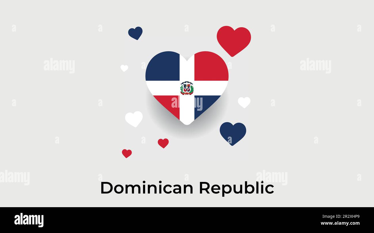Dominican Republic Country Heart Love Dominican Republic National Flag Vector Illustration