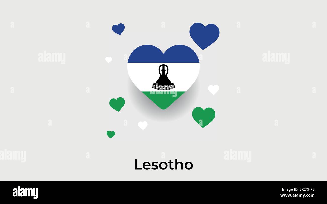 Lesotho country heart. Love Lesotho national flag vector illustration Stock Vector
