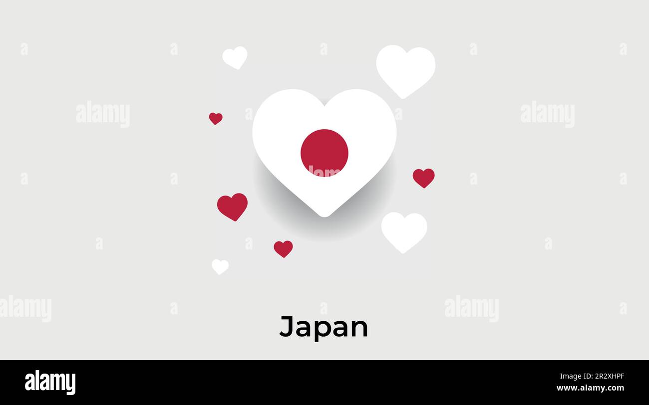 Japan country heart. Love Japan national flag vector illustration Stock