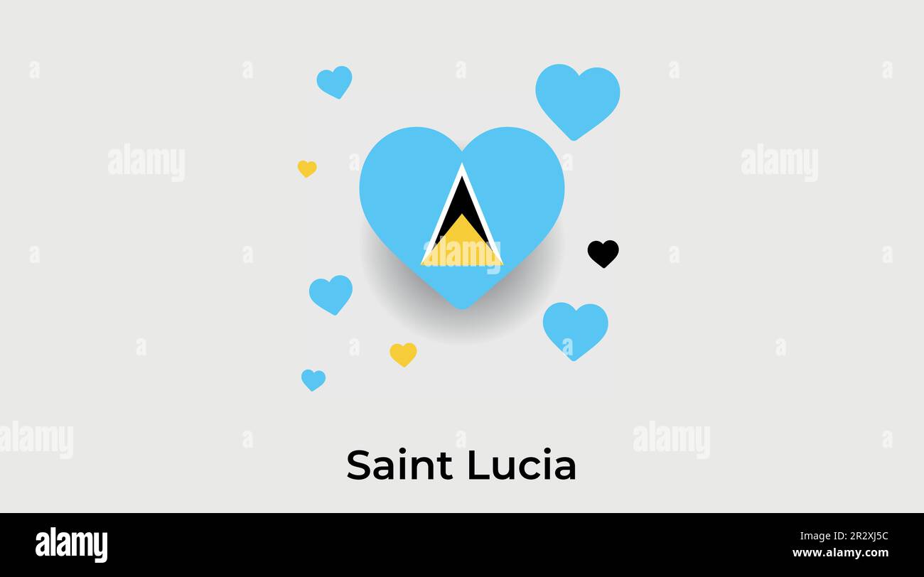 Saint Lucia country heart. Love Saint Lucia national flag vector illustration Stock Vector
