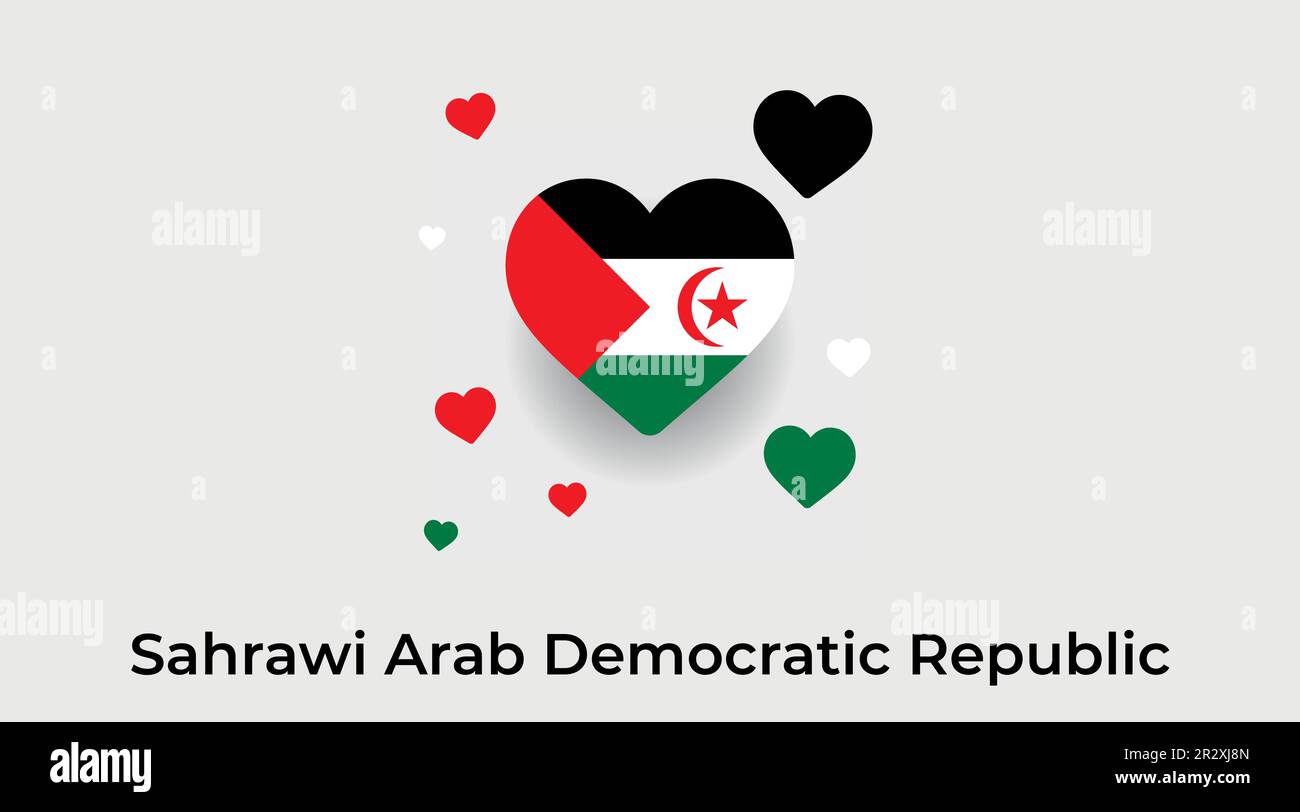 Sahrawi Arab Democratic Republic country heart. Love Sahrawi Arab