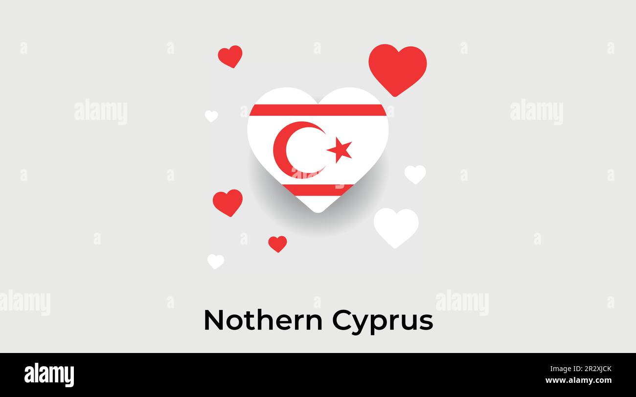 Nothern Cyprus country heart. Love Nothern Cyprus national flag vector illustration Stock Vector