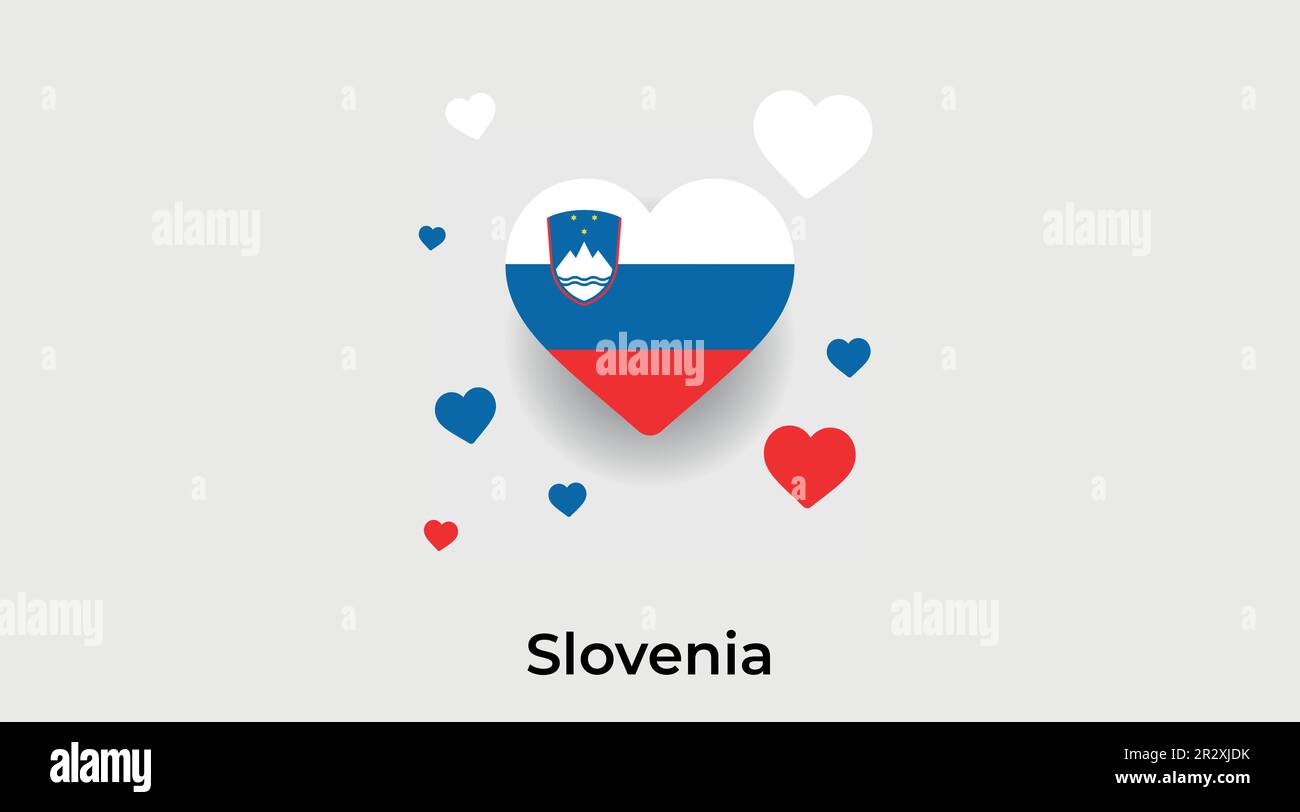 Slovenia country heart. Love Slovenia national flag vector illustration ...